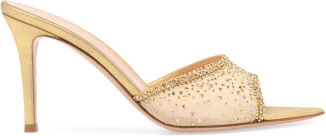 Gianvito Rossi Rania muiltjes verfraaid met kristallen Beige