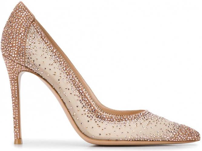 Gianvito Rossi Rania pumps verfraaid met kristallen Roze