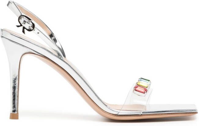 Gianvito Rossi Sandalen verfraaid met kristal Zilver