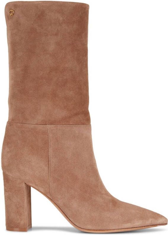 Gianvito Rossi Ricca laarzen met blokhak Beige