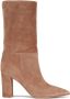 Gianvito Rossi Ricca laarzen met blokhak Beige - Thumbnail 1