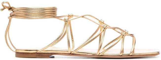 Gianvito Rossi Sandalen met gekruiste bandjes Goud