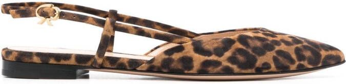 Gianvito Rossi Sandalen met luipaardprint Bruin