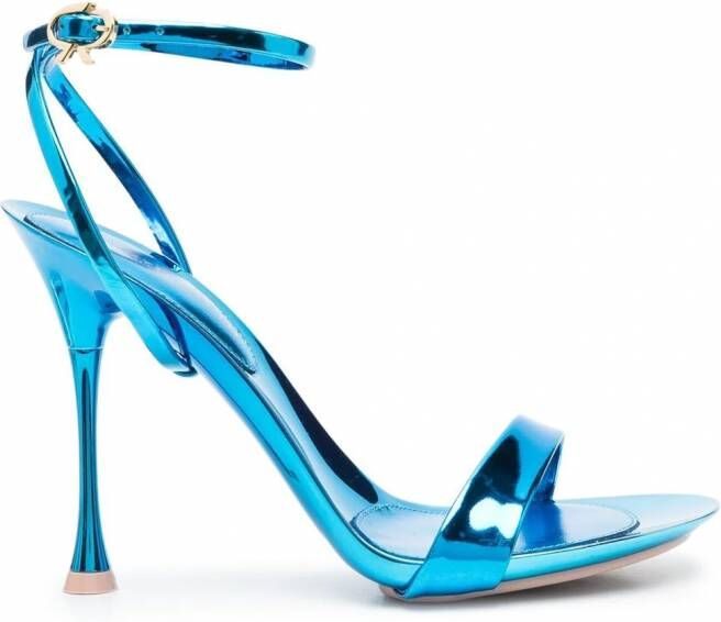 Gianvito Rossi Sandalen met metallic-effect Blauw