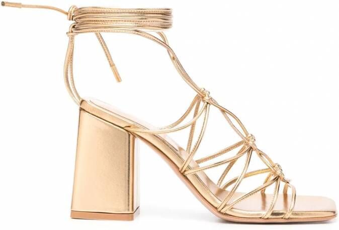 Gianvito Rossi Sandalen met metallic-effect Goud