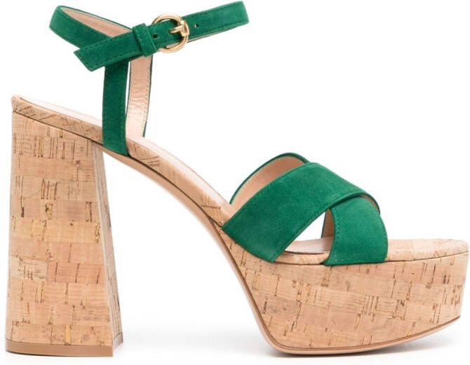 Gianvito Rossi Sandalen met plateauzool Groen