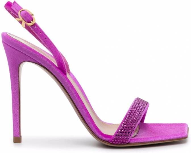 Gianvito Rossi Sandalen met stras Roze