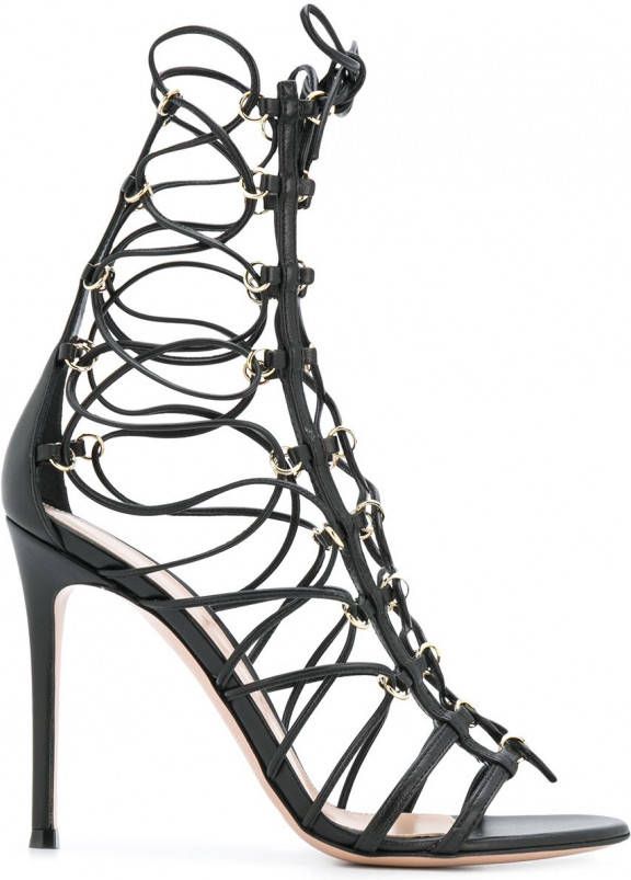 Gianvito Rossi Sandalen met veters Zwart - Schoenen.nl
