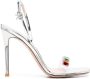 Gianvito Rossi Ribbon Candy 105mm sandalen verfraaid met kristallen Zilver - Thumbnail 1