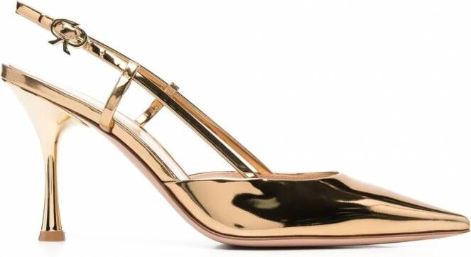 Gianvito Rossi Slingback pumps met lint Geel