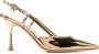 Gianvito Rossi Slingback pumps met lint Geel - Thumbnail 1