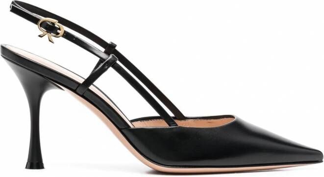 Gianvito Rossi Slingback pumps met lint Zwart