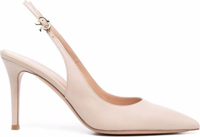 Gianvito Rossi Slingback pumps met puntige neus Beige