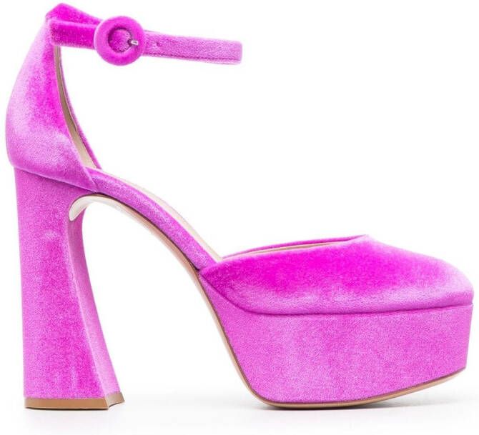 Gianvito Rossi Suède pumps Roze