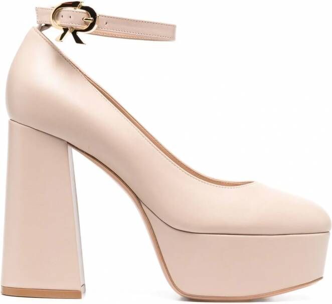 Gianvito Rossi Vernice pumps met plateauzool Beige