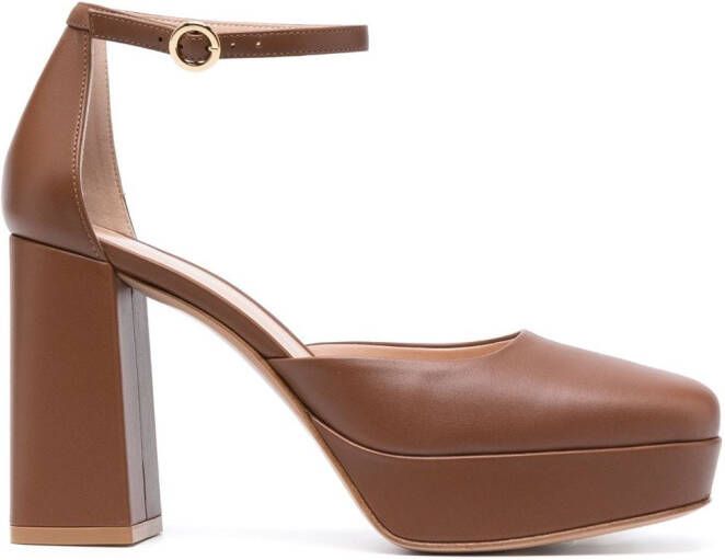 Gianvito Rossi Vian pumps met blokhak Bruin