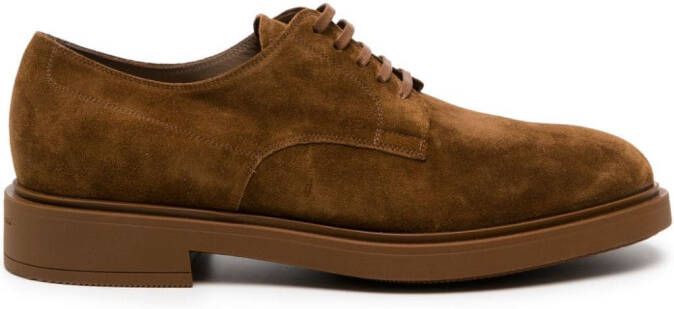 Gianvito Rossi William suède derby schoenen Bruin