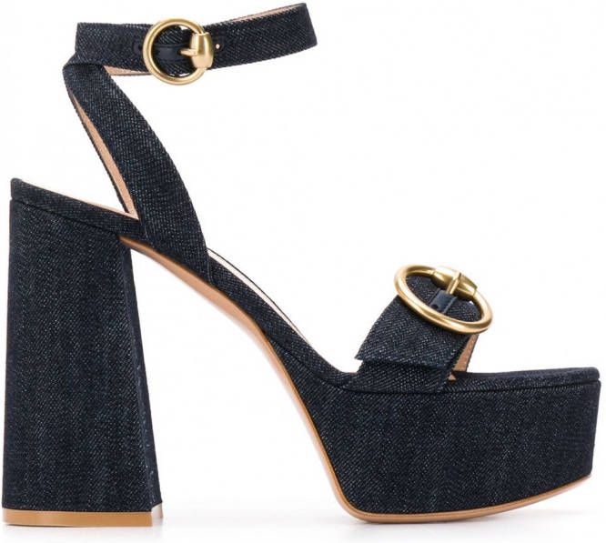 Gianvito Rossi Zandra denim sandalen Blauw