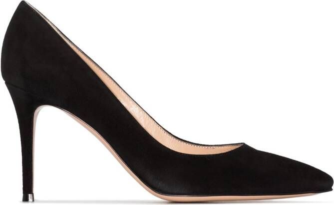 Gianvito Rossi zwarte gianvito 85 suède pumps