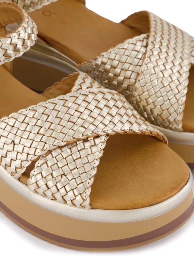 Gibaldi Gevlochten metallic sandalen Goud