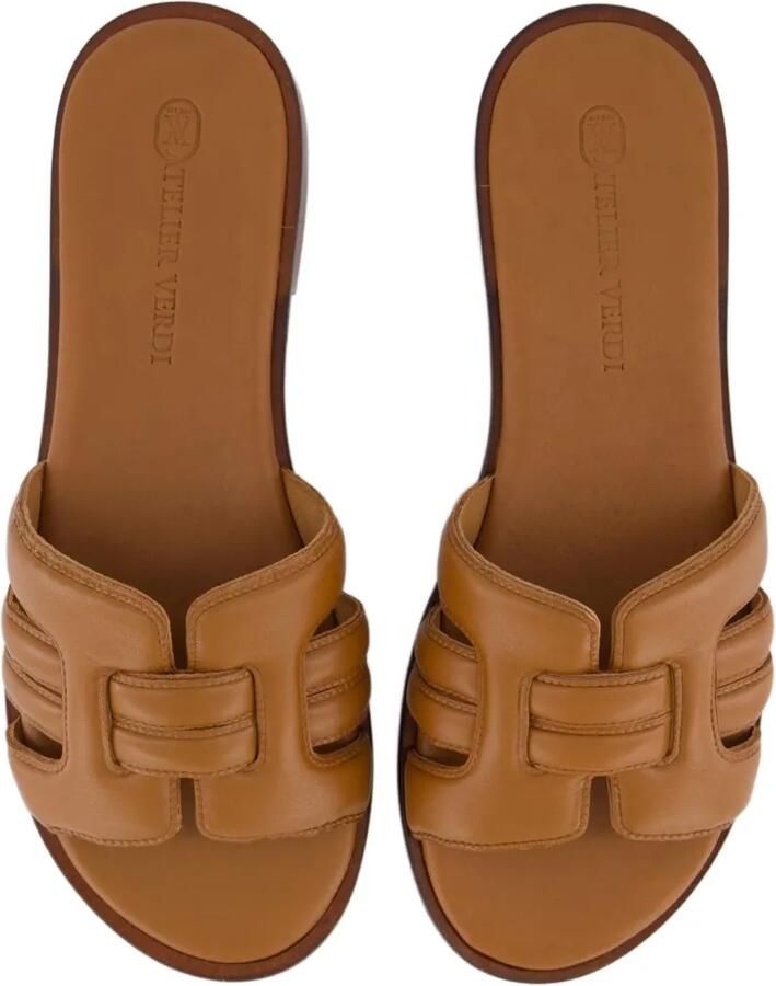 Gibaldi City Chic leren sandalen met uitgesneden details Bruin - Foto 2