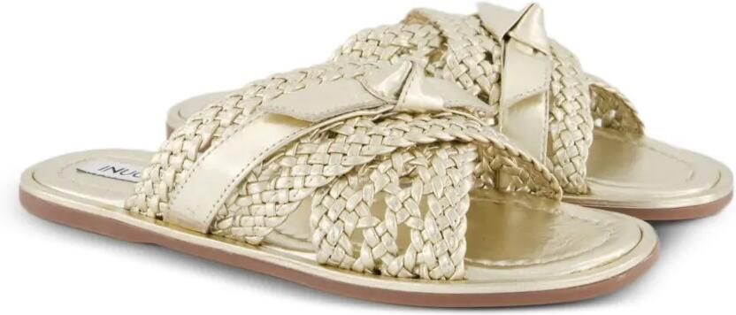 Gibaldi Gevlochten metallic platte sandalen Goud - Foto 4