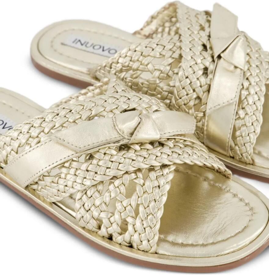 Gibaldi Gevlochten metallic platte sandalen Goud - Foto 2