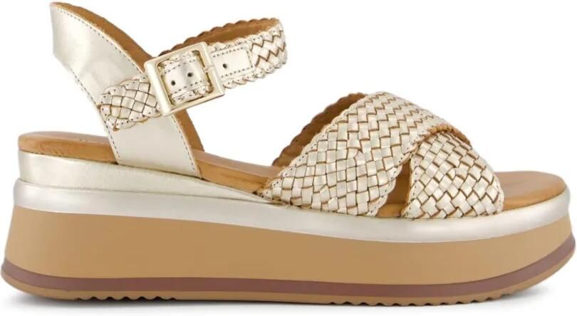 Gibaldi Gevlochten metallic sandalen Goud - Foto 4
