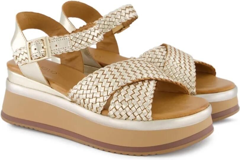 Gibaldi Gevlochten metallic sandalen Goud - Foto 3