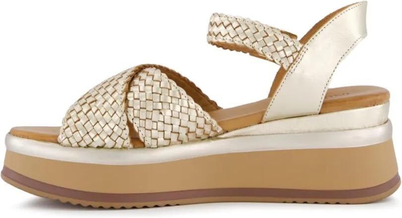 Gibaldi Gevlochten metallic sandalen Goud - Foto 5