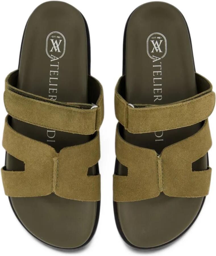 Gibaldi Ibiza suède sandalen met klittenband Groen