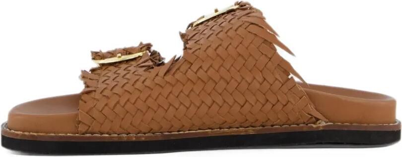 Gibaldi Knot geweven sandalen met gespsluiting Bruin - Foto 5