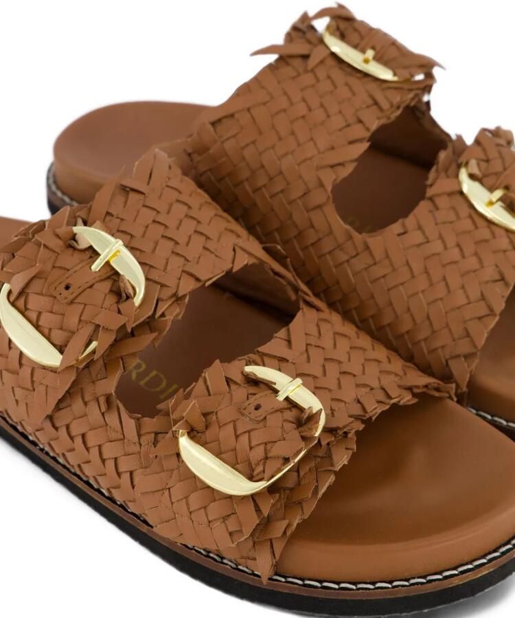 Gibaldi Knot geweven sandalen met gespsluiting Bruin - Foto 2