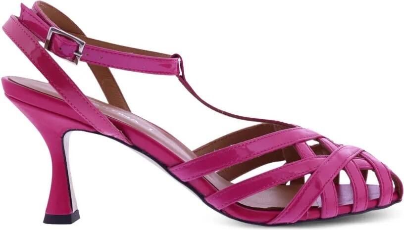 Gibaldi Gekooide sandalen met gelakte afwerking Roze