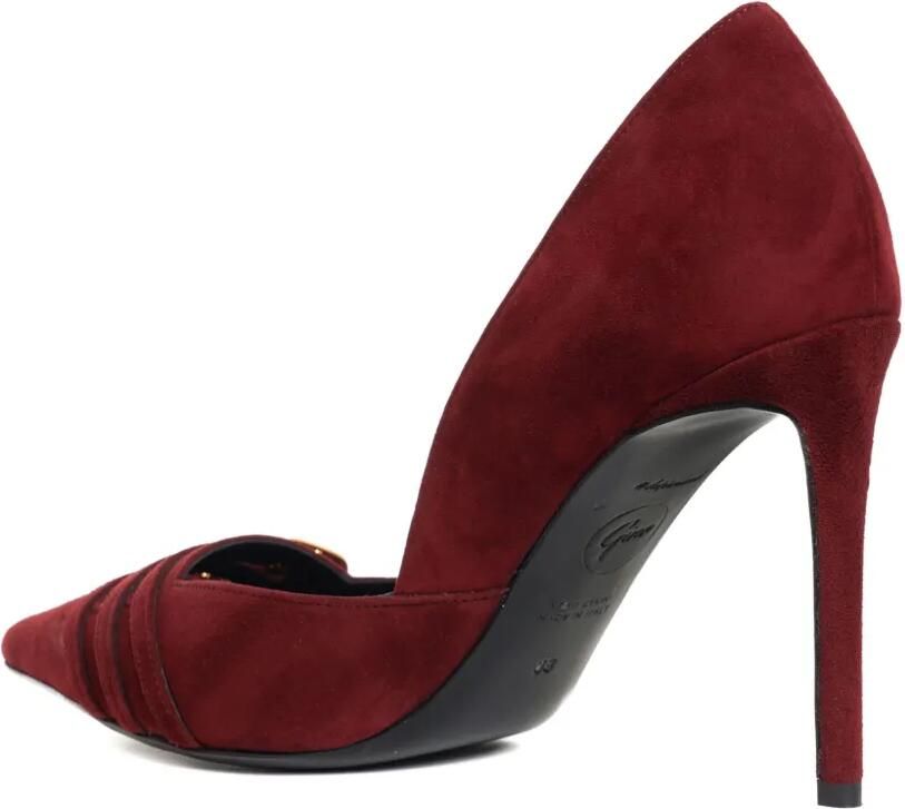 GINISSIMA 100 mm Gina suède pumps met gesp Rood - Foto 2