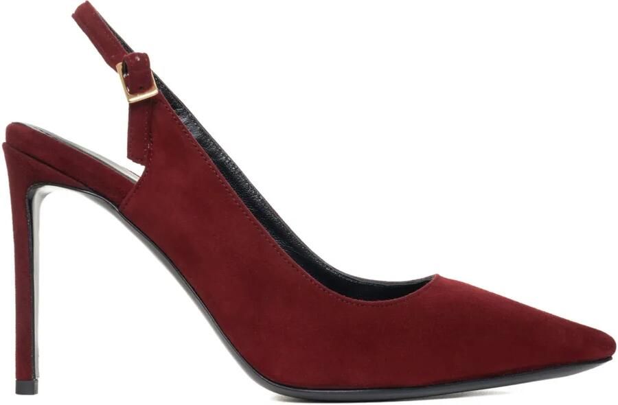 GINISSIMA 100 mm Lavinia suède slingbacks pumps Rood