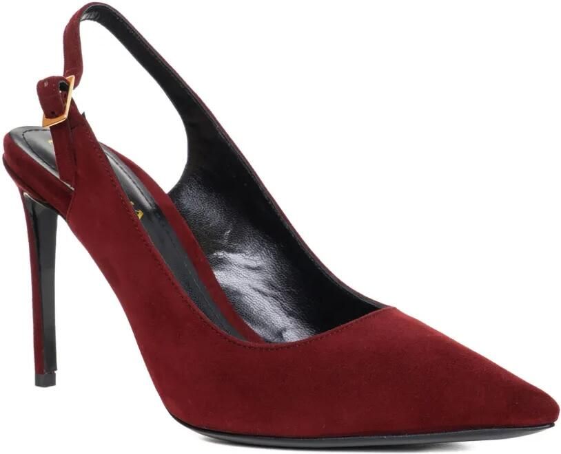 GINISSIMA 100 mm Lavinia suède slingbacks pumps Rood - Foto 4