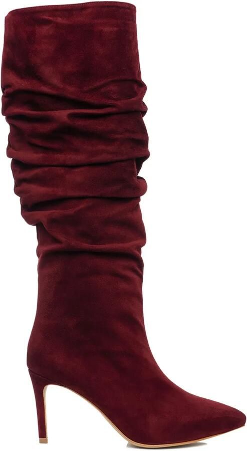 GINISSIMA 80 mm Eva Slouchy leren laarzen Rood