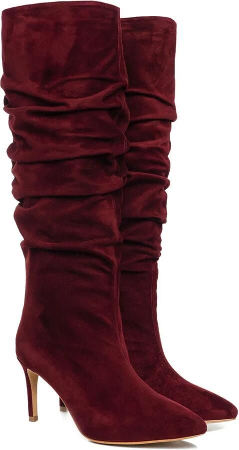 GINISSIMA 80 mm Eva Slouchy leren laarzen Rood - Foto 3