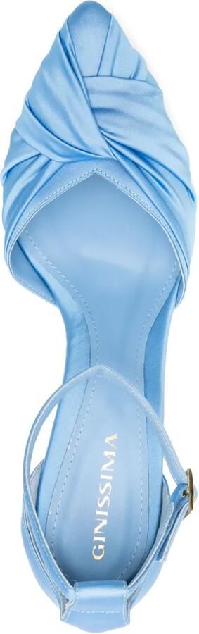 GINISSIMA 95 mm satijnen pumps Blauw - Foto 3