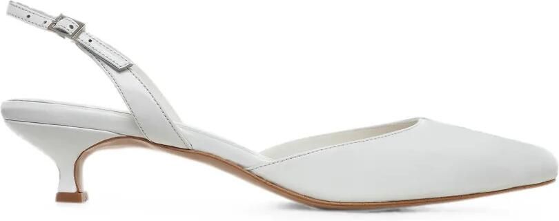 GINISSIMA Alice slingback pumps met puntige neus Wit