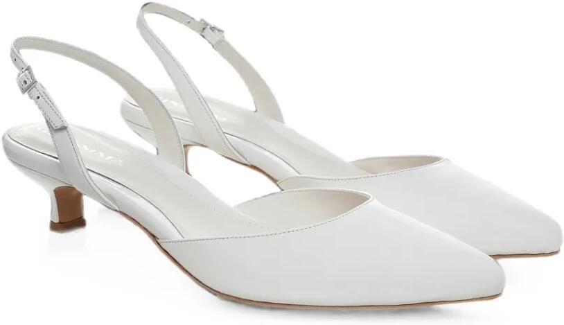GINISSIMA Alice slingback pumps met puntige neus Wit - Foto 5