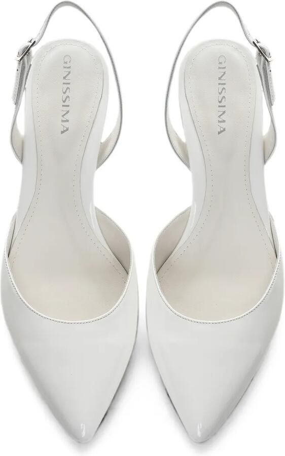 GINISSIMA Alice slingback pumps met puntige neus Wit - Foto 3