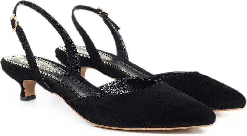 GINISSIMA Alice slingback pumps met puntige neus Zwart - Foto 5