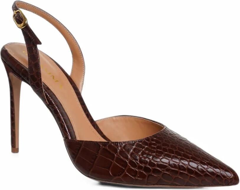 GINISSIMA Ami crocodile-effect slingback pumps Bruin - Foto 2