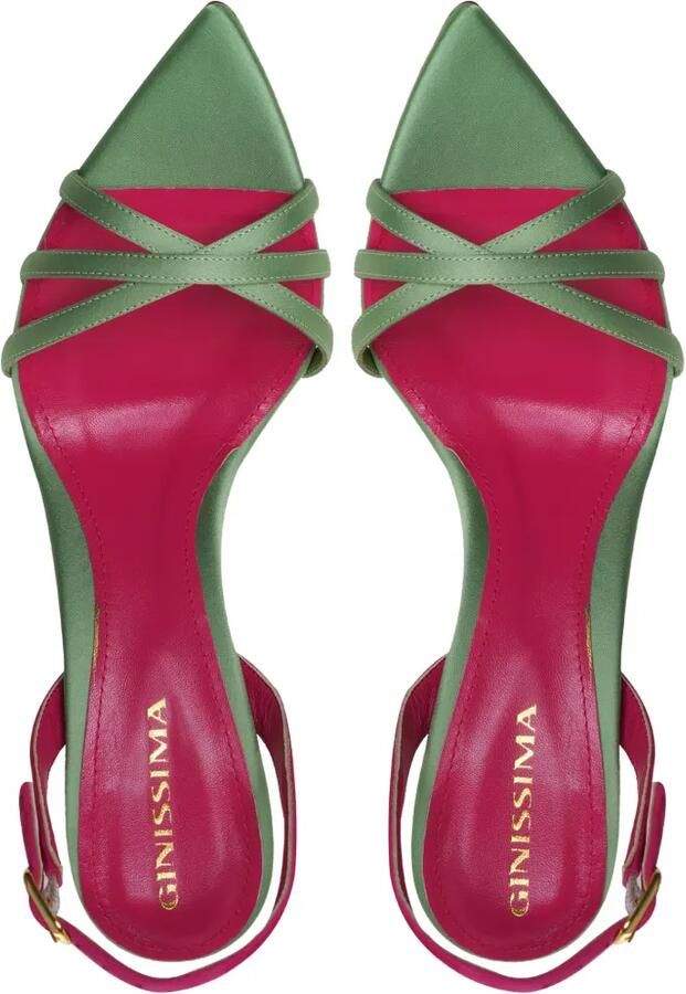 GINISSIMA Capri sandalen met puntige neus Groen - Foto 4
