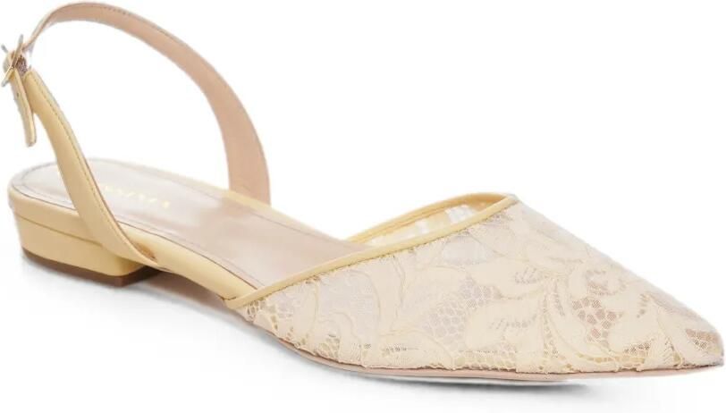 GINISSIMA Ines slingback pumps met kant Beige - Foto 3