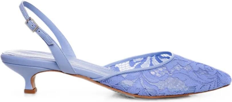 GINISSIMA Ines slingback pumps met kant Blauw