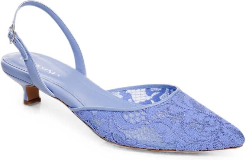 GINISSIMA Ines slingback pumps met kant Blauw - Foto 3