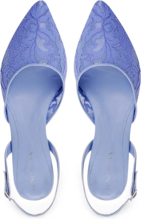 GINISSIMA Ines slingback pumps met kant Blauw - Foto 2
